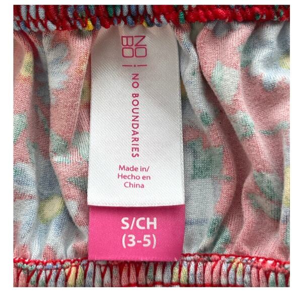 NO Boundaries Womens S Red Blue Floral Print Baby Style Crochet Detail - Picture 4 of 8